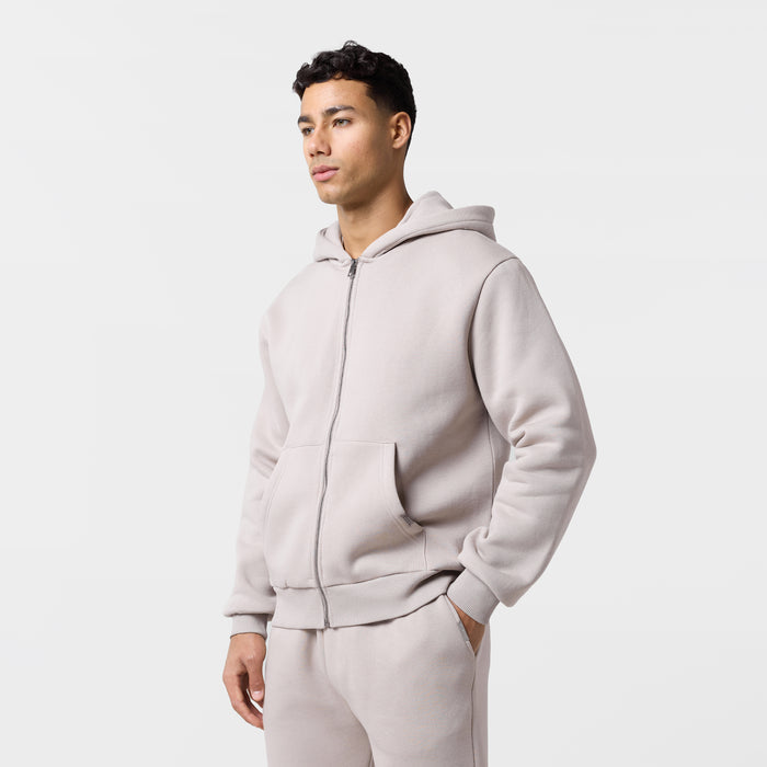 Relaxed Full Zip Hoodie | Sand