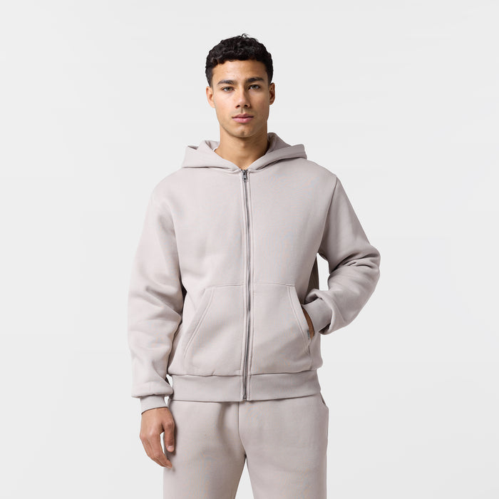Relaxed Full Zip Hoodie | Sand