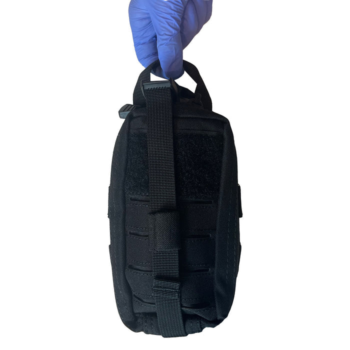 Mini Rip-Away IFAK Pouch, Black -Being carried