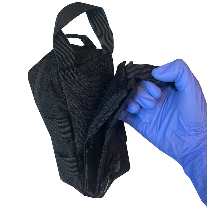 Mini Rip-Away IFAK Pouch, Black - Being opened