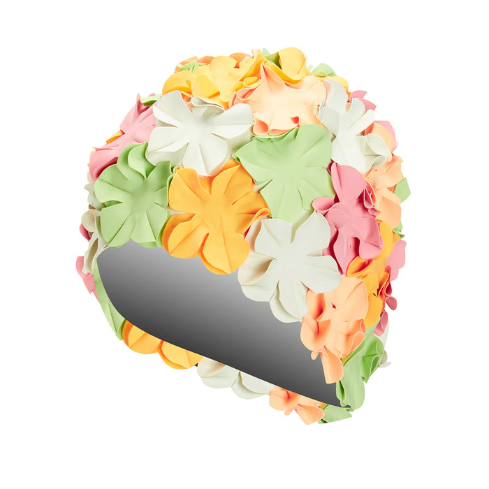 Retro Sporti Flower Swim Cap - Pink/Green/Peach/Orange/White