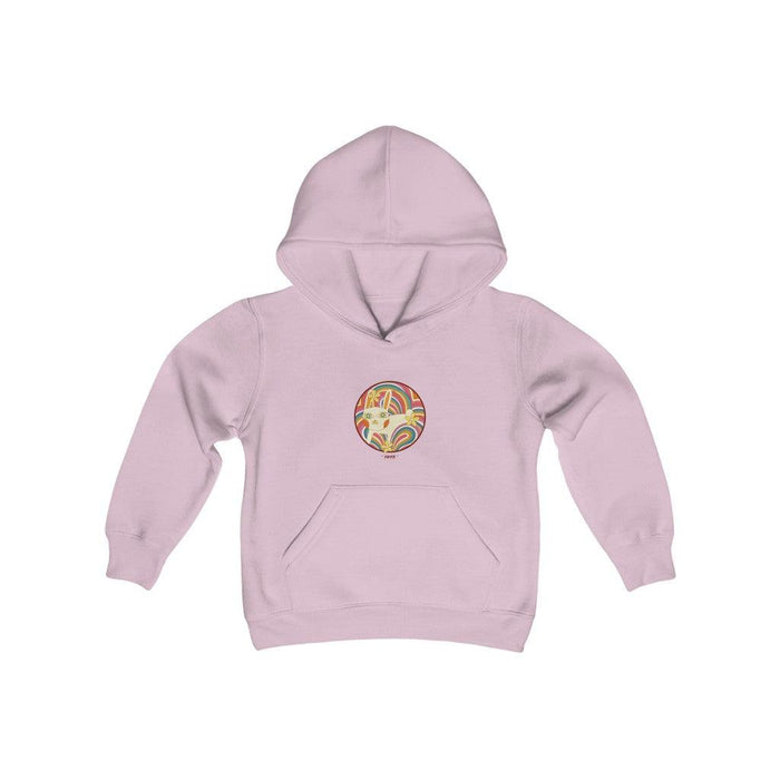 Retro White Kitty Heavy Blend Youth Hoodie - Billyforce Shop