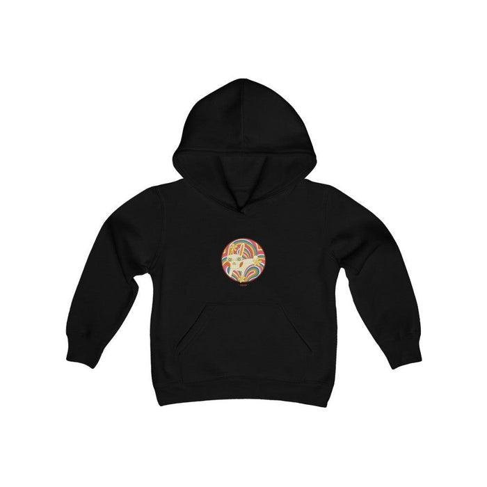 Retro White Kitty Heavy Blend Youth Hoodie - Billyforce Shop