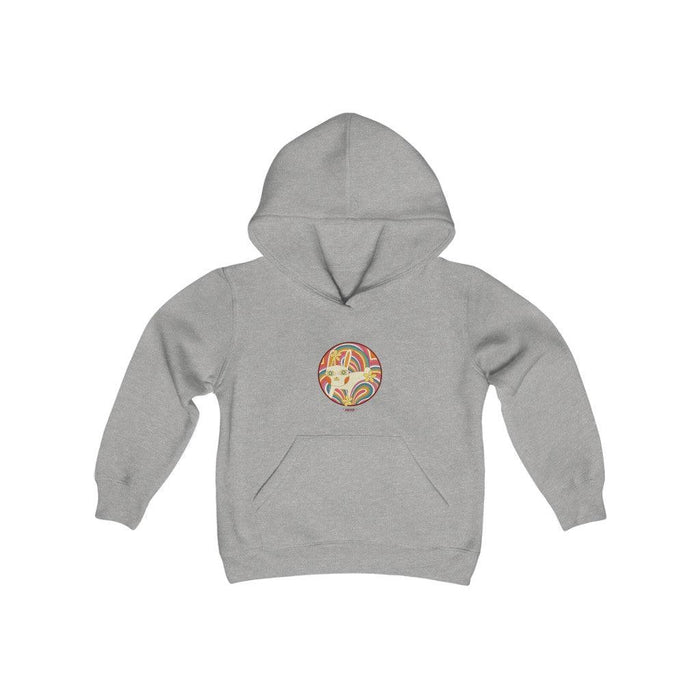 Retro White Kitty Heavy Blend Youth Hoodie - Billyforce Shop
