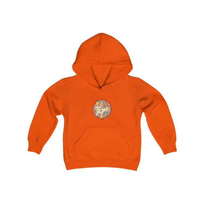 Retro White Kitty Heavy Blend Youth Hoodie - Billyforce Shop