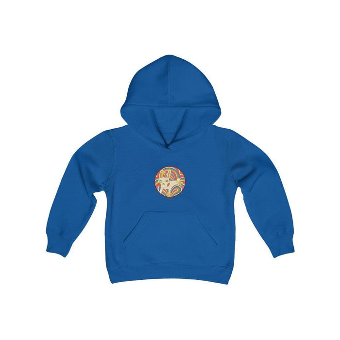 Retro White Kitty Heavy Blend Youth Hoodie - Billyforce Shop