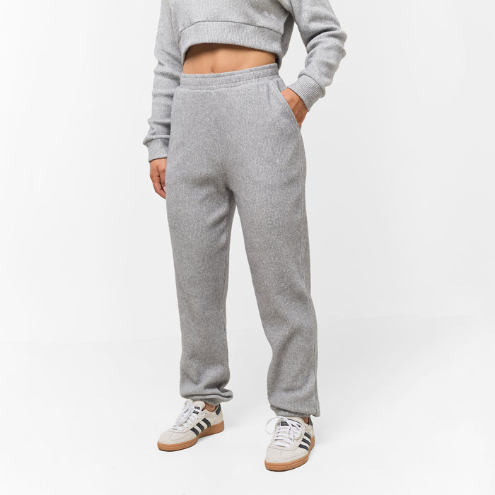 Ribbed Knitted Tracksuit | Grey Marl