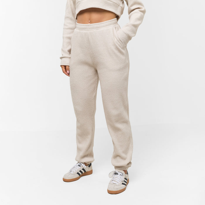 Ribbed Knitted Tracksuit | Oat