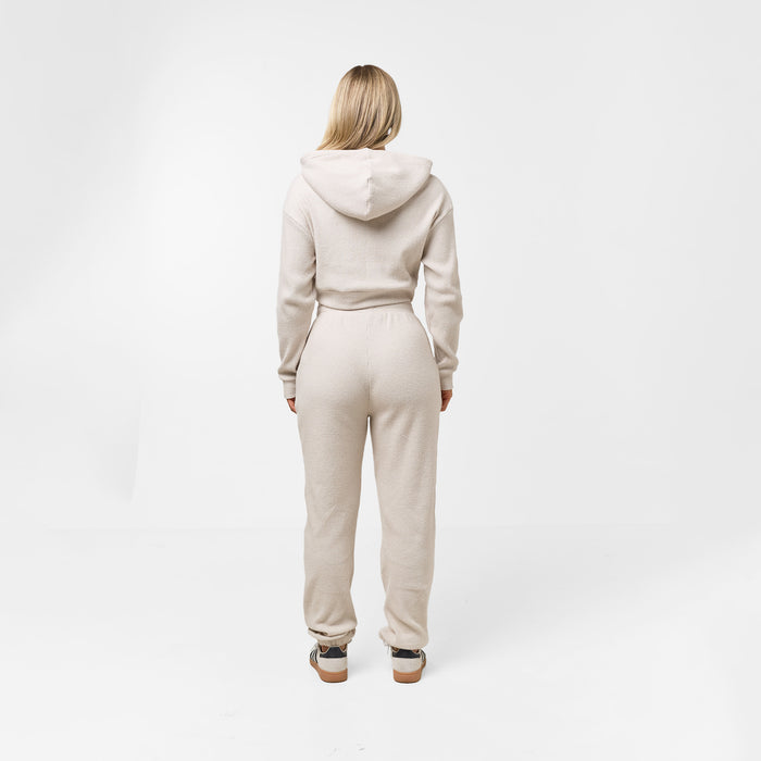 Ribbed Knitted Tracksuit | Oat