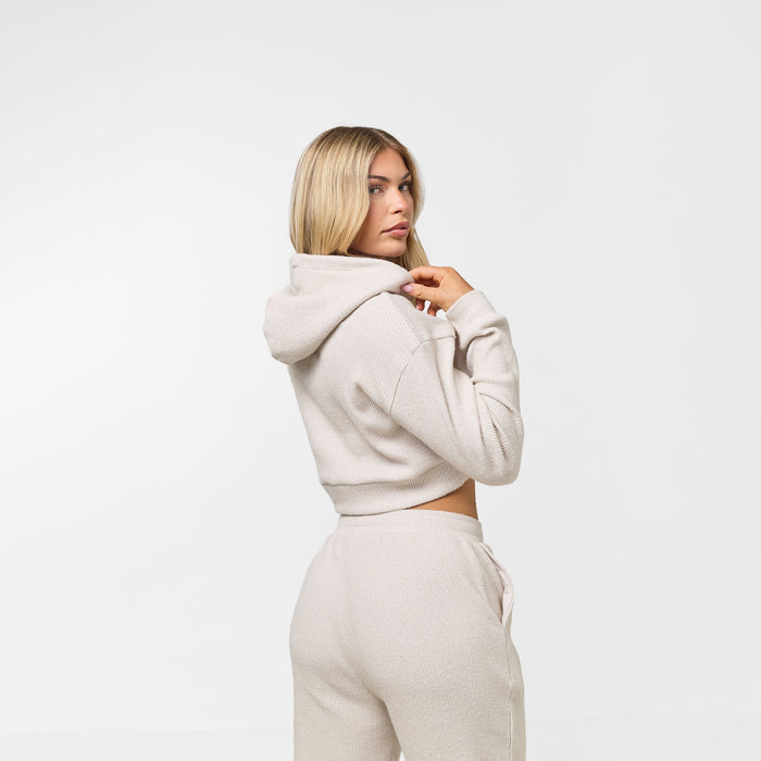 Ribbed Knitted Tracksuit | Oat