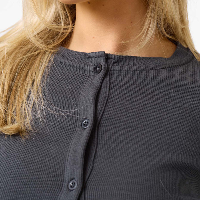 Ribbed Open Hem Set | Charcoal