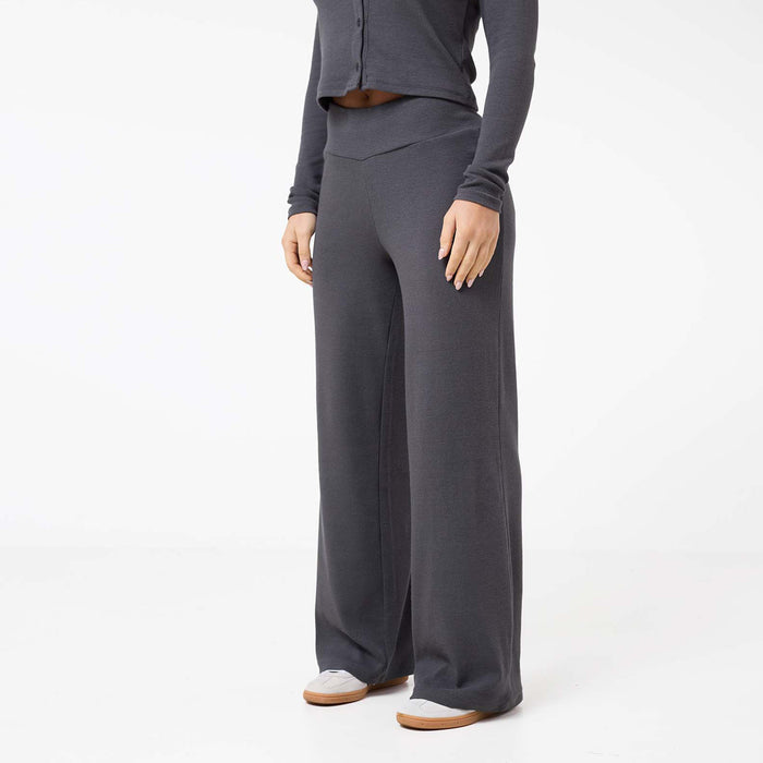 Ribbed Open Hem Set | Charcoal
