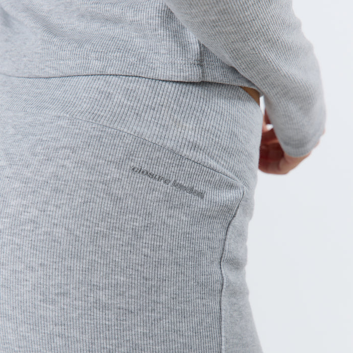 Ribbed Open Hem Trousers | Grey Marl