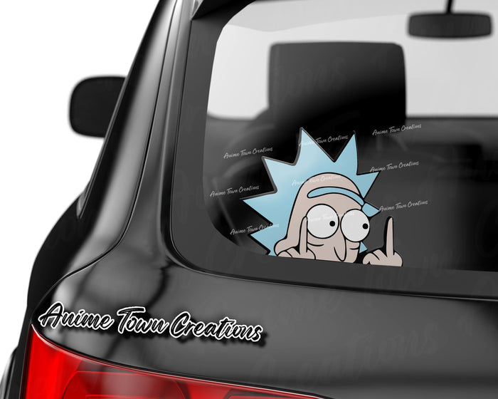 Anime Town Creations Sticker Rick And Morty Middle Finger Rick 8" Accessories - Anime Rick and Morty Sticker