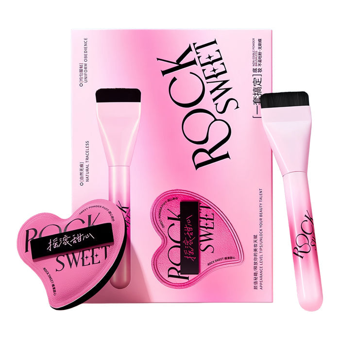 ROCK SWEET Powder Makeup Puff & Foundation Base Makeup Brush T5555