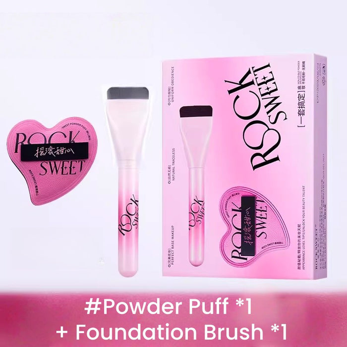 ROCK SWEET Powder Makeup Puff & Foundation Base Makeup Brush T5555