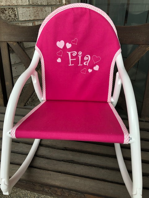 Rockers  by Hoohobbers- Grey with Pink Trim-White frame