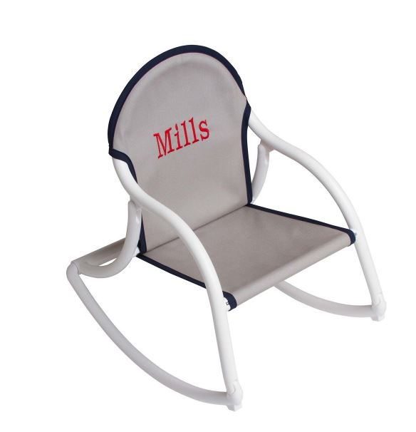 Grey with Navy Trim / No Motif- Name or initials only