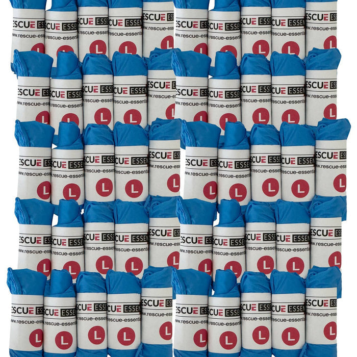 Rolled Pairs Blue Nitrile Gloves, 50 Pack