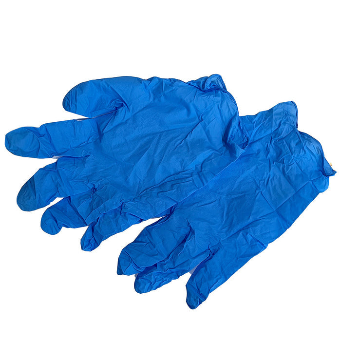 Blue Nitrile Gloves, unrolled