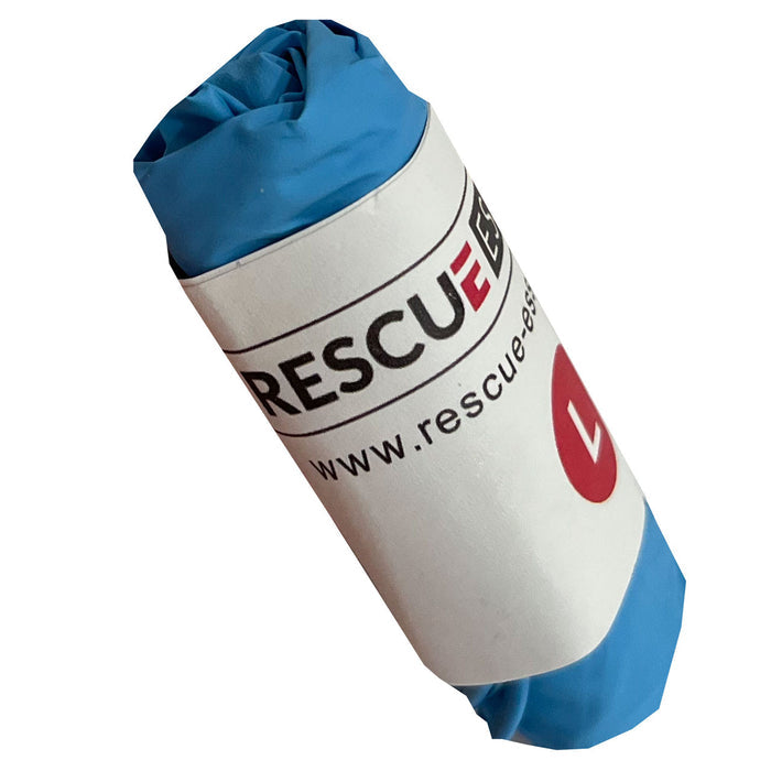 Rolled Pair of Blue Nitrile Gloves, size large