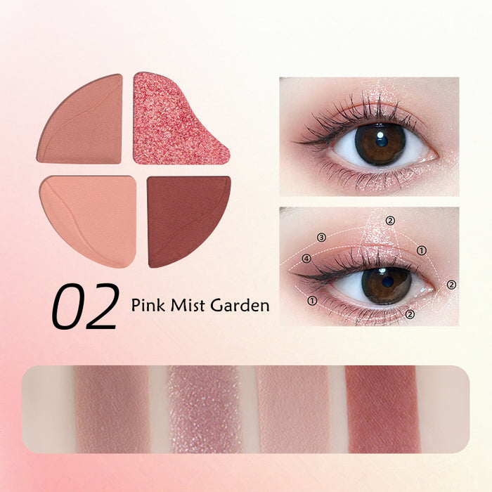 ROMANTIC BEAUTY Pink Bubble 4 Color Eyeshadow Palette T3881