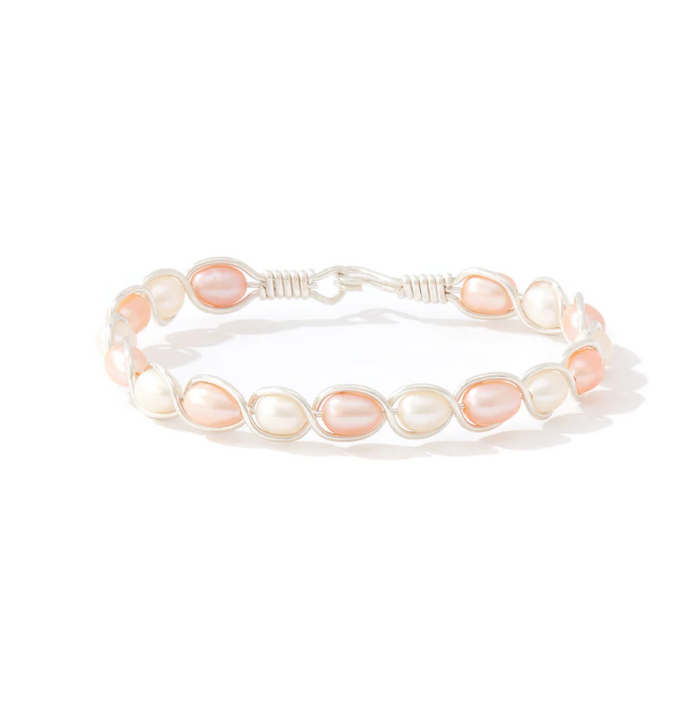 Ronaldo Natural Charm Silver with Pink/White Pearls Bracelet Bracelets in at Wrapsody