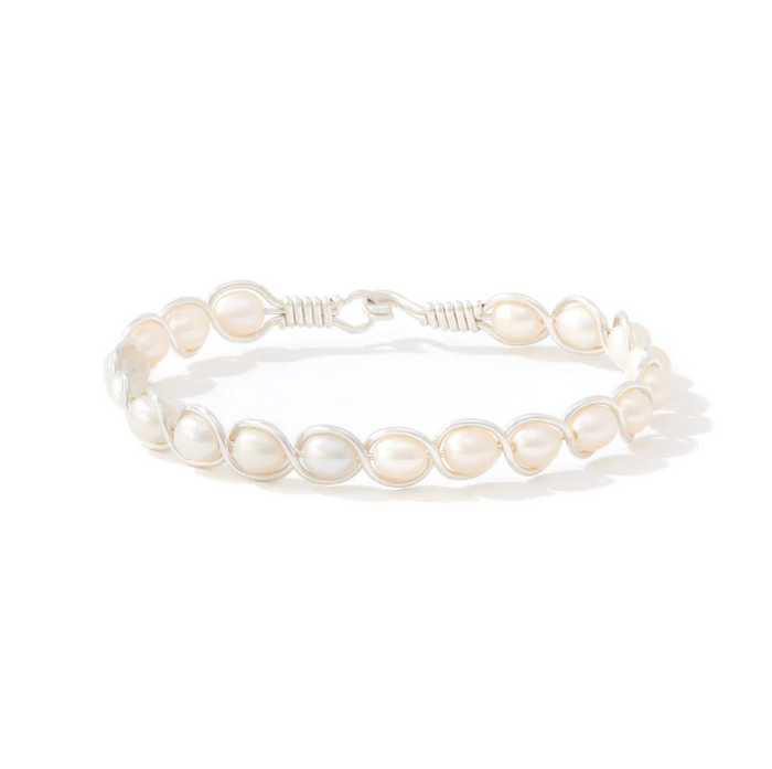 Ronaldo Natural Charm Silver/White Pearls Bracelet Bracelets in at Wrapsody
