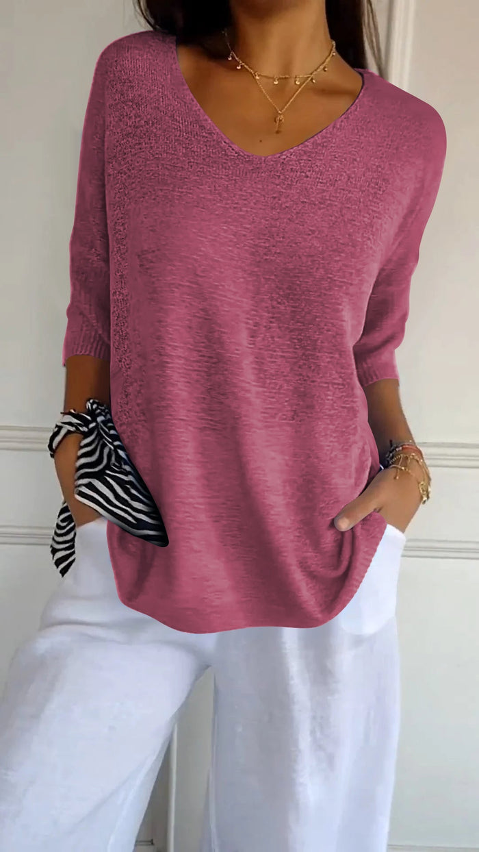 ROSE - Timeless V neck Top