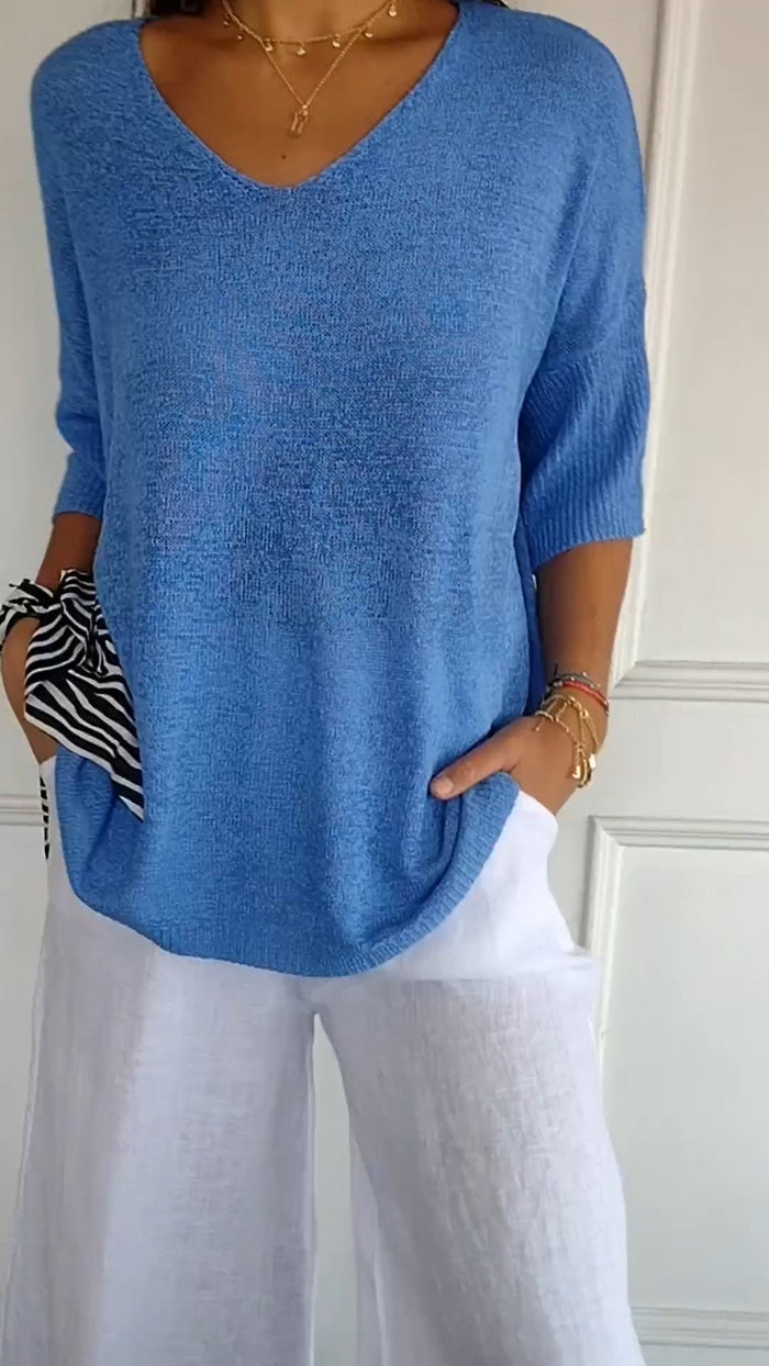 ROSE - Timeless V neck Top