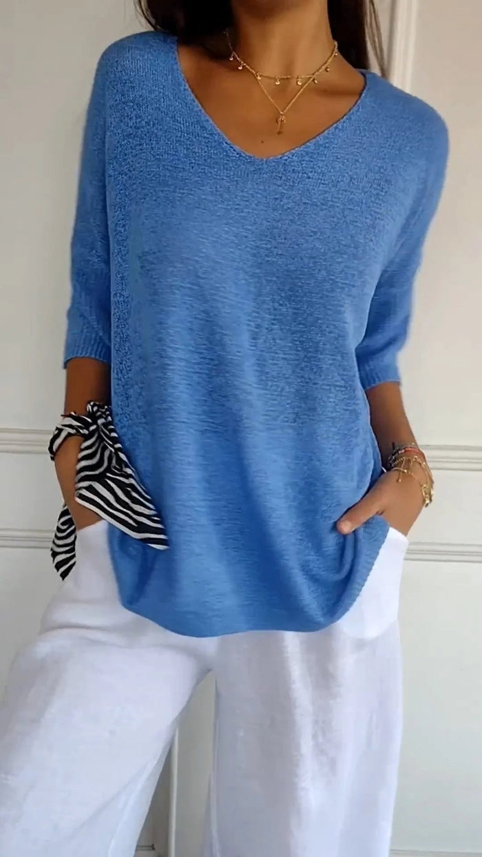 ROSE - Timeless V neck Top