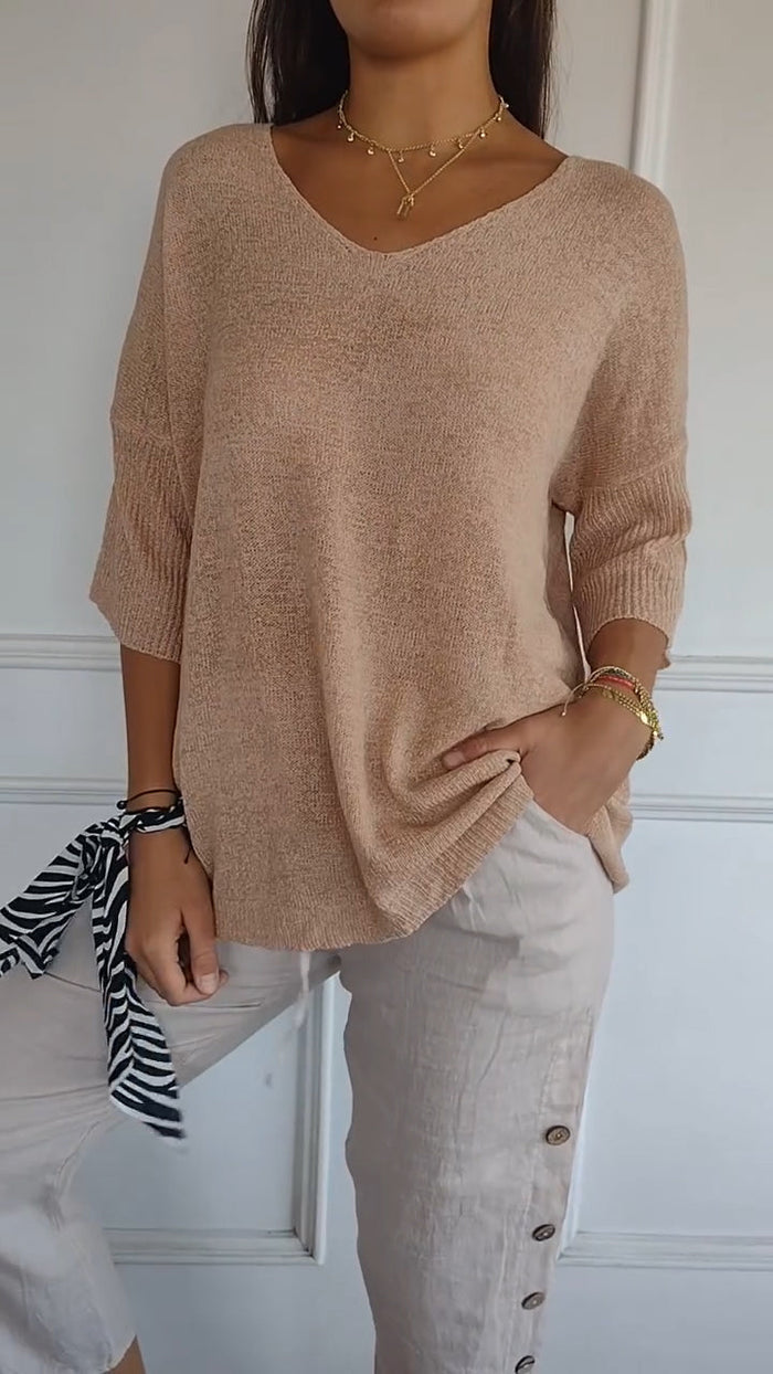 ROSE - Timeless V neck Top