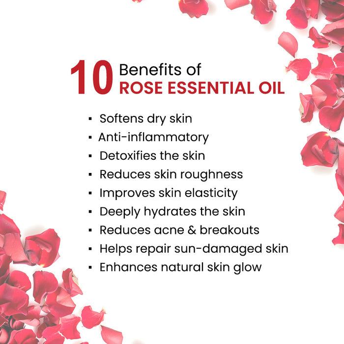 Rose Body Oil - Deep Moisturising, Anti-Ageing, Soothing For Glowing Skin; Non-Sticky, Quick-Absorbing - Keya Seth Aromatherapy