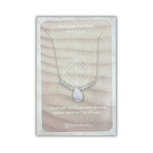 Rose Quartz Beaded Necklace - 925