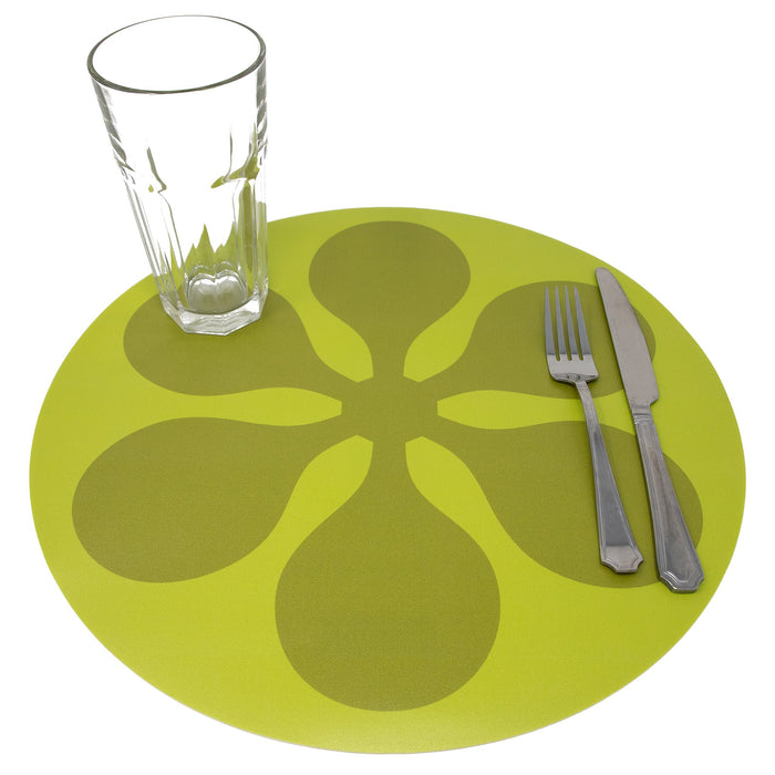 Round Modfest Vinyl Placemat - Chartreuse - Destination PSP