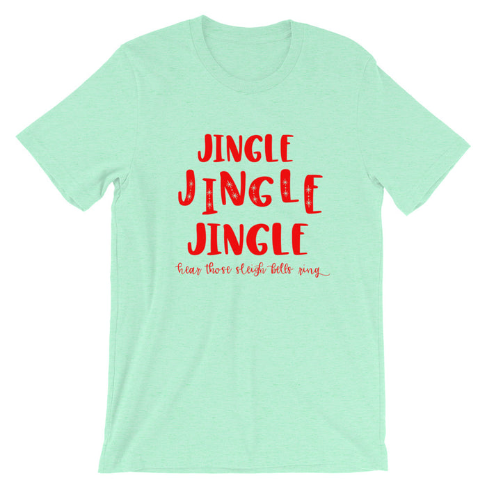 Rudolph Santa Claus Jingle Bells Christmas Holiday Short-Sleeve Unisex T-Shirt