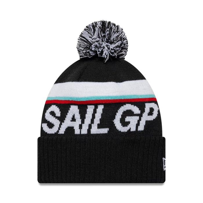 Pictured is this Sport Sail GP Cuff Knit Beanie cap in black. 1