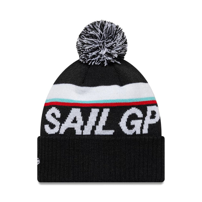 Pictured is this Sport Sail GP Cuff Knit Beanie cap in black. 2