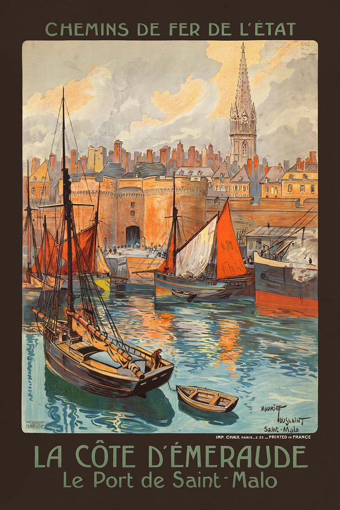 Saint-Malo Travel Poster: La Côte d’Émeraude by Maurice Toussaint