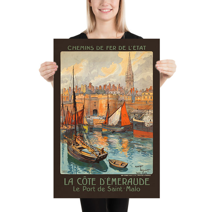 Saint-Malo Travel Poster: La Côte d’Émeraude by Maurice Toussaint