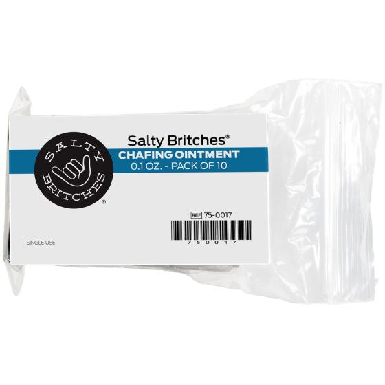 Salty Britches Chafing Ointment- Single Use, 10 pack - packaged