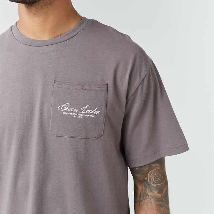 Script Logo Pocket T-Shirt | Brown