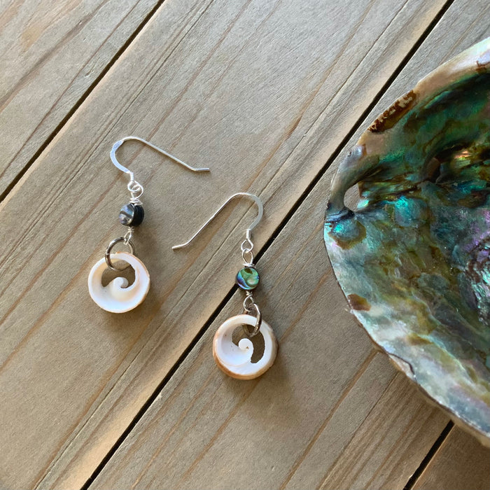 Seashell Wave Abalone Earrings