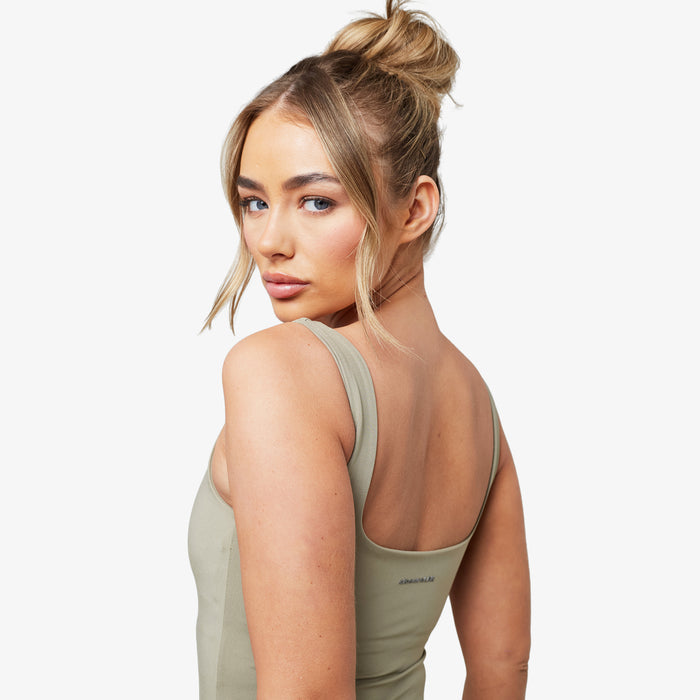 Second Skin Square Neck Vest | Olive