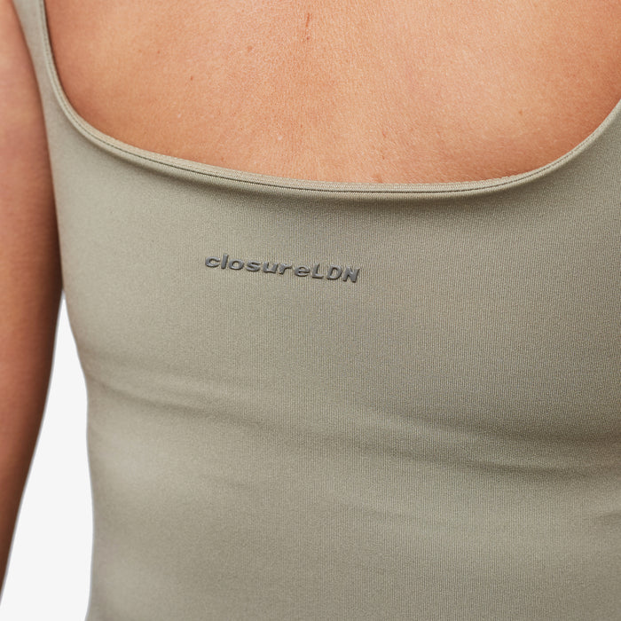 Second Skin Square Neck Vest | Olive