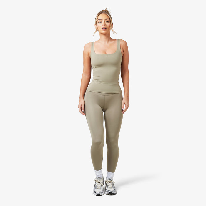 Second Skin Square Neck Vest | Olive