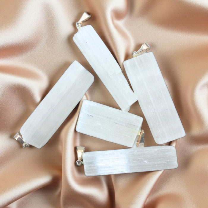 Selenite Raw Pendant