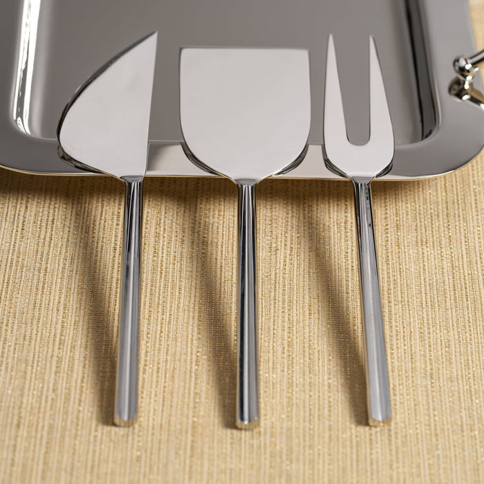 Set of 3 Modern Cheese Knife Set - Polished Steel - Cheese Knives by Carlyle Avenue