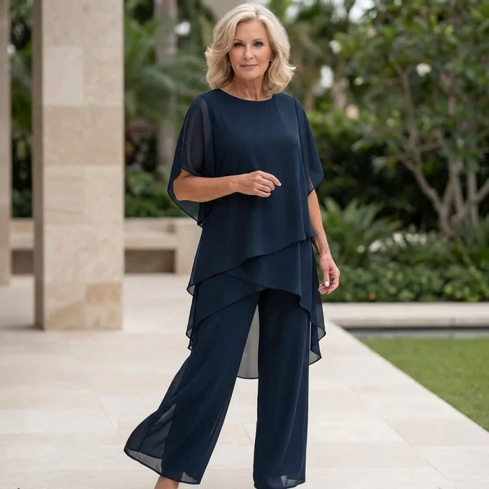 SETARA - Suit with draped palazzo pants