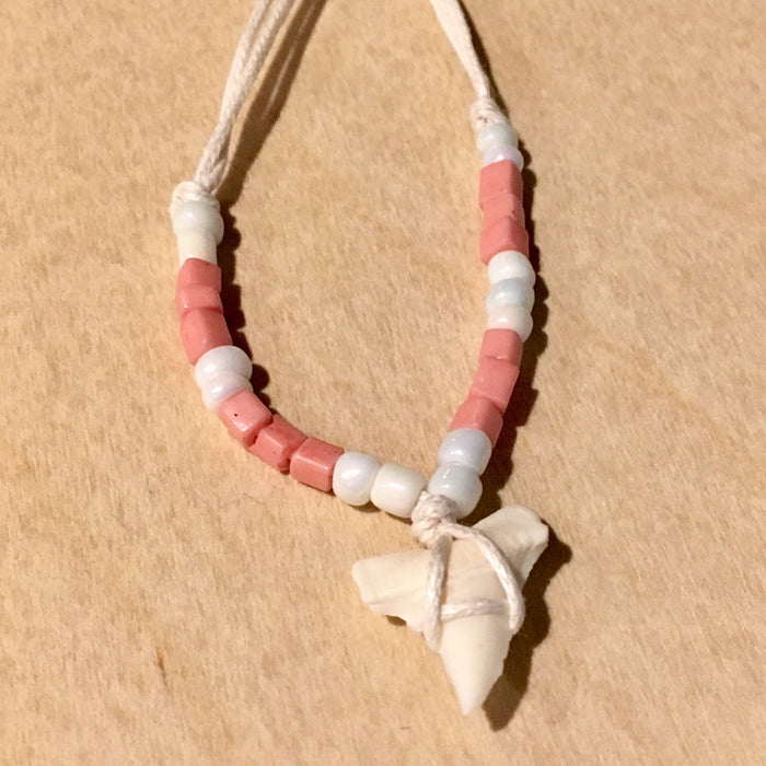 Shark Tooth Pastel Bead Necklace
